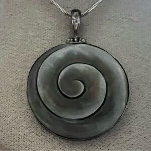 Natural Shell Spiral Pendant Necklace